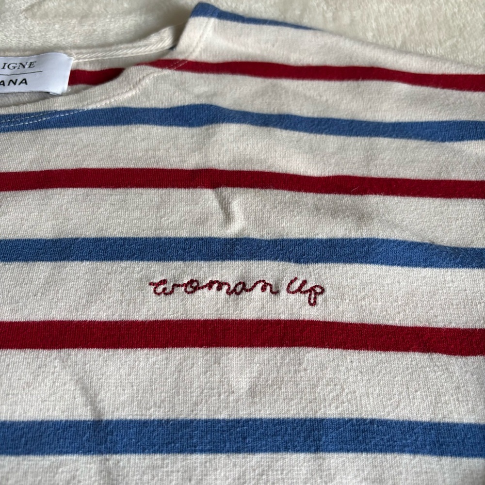 La Ligne x Cuyana “Woman Up” 3/4 Length Sleeve Top • Size XS - Picture 6 of 16